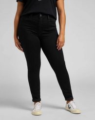 LEE SUPER HIGH SCARLETT DAMSKIE SPODNIE JEANSOWE JEANSY BLACK RINSE L32GSY47 112139922. Czarne jeansy damskie Lee, bez wzorów, z jeansu. Za 239.99 zł.
