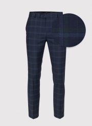 PAKO LORENTE – Granatowe spodnie garniturowe. Niebieskie eleganckie spodnie męskie Pako Lorente, bez wzorów, z wełny. Za 799.99 zł.