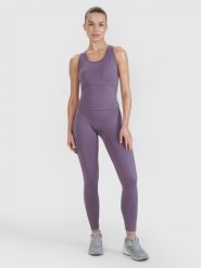 4F Legginsy treningowe bezszwowe 4F x Anna Lewandowska - fioletowe S/M. Fioletowe legginsy damskie 4F, m, bez wzorów, z dzianiny, z podwyższonym stanem, na fitness i siłownię. Za 129.99 zł.