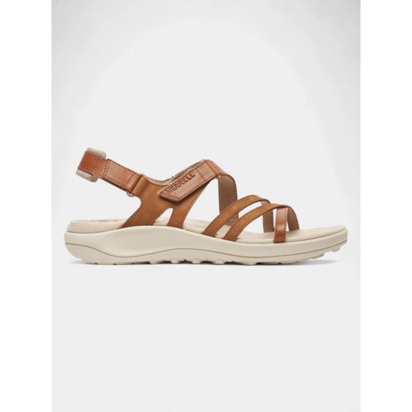 Sandały damskie Merrell Harbor Backstrap. Brązowe sandały damskie Merrell, bez wzorów, bez obcasa, bez zapięcia. Za 399.00 zł.
