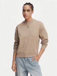 HUGO Bluza Daxandria 50527463 Brązowy jasny Regular Fit. Brązowe bluzy damskie Hugo, xs, bez wzorów, z bawełny, bez ramiączek, bez kaptura. Za 599.99 zł.