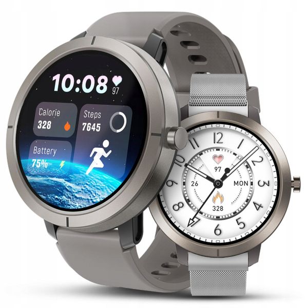 Smartwatch JG Smart DM76 Srebrny. Szare zegarki smartwatch JG Smart, bez wzorów. Za 269.99 zł.
