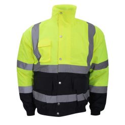 Dwukolorowa Kurtka Bomberka HiVis. Niebieskie kurtki męskie YOKO, s, bez wzorów, sportowe, bez kaptura. Za 269.99 zł.