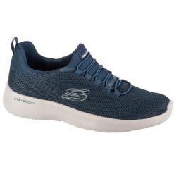 Buty do chodzenia męskie Skechers Dynamight. Niebieskie buty sportowe męskie Skechers, bez wzorów, bez zapięcia, trekkingowe. Za 219.99 zł.