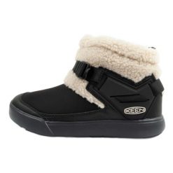 Buty śniegowce Keen Hoodromeo Mini 1026799 czarne. Czarne śniegowce damskie z gumy, bez zapięcia. Za 322.81 zł.