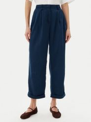 Tommy Hilfiger Spodnie materiałowe WW0WW45589 Granatowy Relaxed Fit. Niebieskie spodnie materiałowe damskie Tommy Hilfiger, bez wzorów, z lyocellu. Za 399.99 zł.