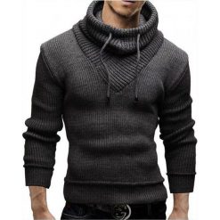 Męski sweter ABRAM GRAFIT. Szare swetry męskie Męski sweter ABRAM GRAFIT, l, bez wzorów, bez kołnierzyka, bez ramiączek. W wyprzedaży za 99.00 zł.