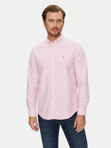 Tommy Hilfiger Koszula Solid Heritage MW0MW35774 Różowy Regular Fit. Czerwone koszule męskie Tommy Hilfiger, m, bez wzorów, z bawełny, bez kołnierzyka, bez ramiączek. Za 369.99 zł.