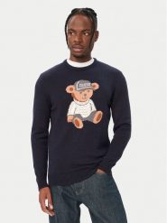 Guess Sweter M6BR42 Z1604 Granatowy Regular Fit. Niebieskie swetry męskie Guess, m, z aplikacjami, z syntetyku, bez kołnierzyka, bez ramiączek. Za 434.99 zł.