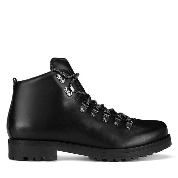 Trzewiki Badura. Czarne botki męskie Badura, bez wzorów, bez obcasa, bez zapięcia. Za 229.99 zł.