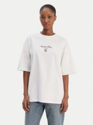 Calvin Klein Jeans T-Shirt LV047E232G Biały Relaxed Fit. Białe t-shirty damskie Calvin Klein Jeans, s, bez wzorów, z bawełny, bez kołnierzyka, bez ramiączek. Za 179.99 zł.