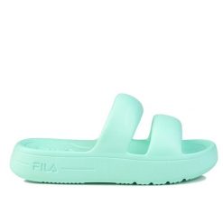 Klapki sportowe damskie Fila SUPERBUBBLE SLIDE WMN. Zielone klapki damskie Fila, na lato, bez wzorów, z materiału, eleganckie, bez obcasa, bez zapięcia. Za 78.00 zł.