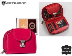 Portfel skórzany Peterson PTN RD-28-GCL czerwony. Czerwone portfele damskie Peterson, ze skóry. Za 87.98 zł.