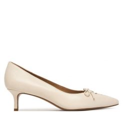 Szpilki LAUREN RALPH LAUREN. Białe szpilki damskie Lauren Ralph Lauren, bez wzorów, bez obcasa, na szpilce, bez zapięcia. Za 729.99 zł.