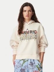 Adidas Bluza Farm Rio Hoodie KR0253 Kremowy Regular Fit. Białe bluzy damskie Adidas, s, bez wzorów, z bawełny, bez ramiączek, bez kaptura. Za 349.99 zł.