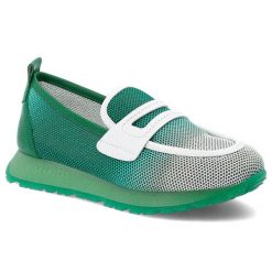 Zielone Półbuty Hispanitas Eleganckie Obuwie Damskie. Białe półbuty damskie Hispanitas, bez wzorów, ze skóry, eleganckie, bez obcasa, bez zapięcia. Za 599.00 zł.