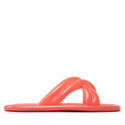 Klapki Melissa. Czerwone klapki damskie Melissa, bez wzorów, bez obcasa, bez zapięcia. Za 369.99 zł.