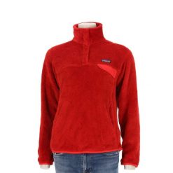 Second life - Patagonia bluza polar damska Snap-T czerwony - Stan bardzo dobry. Czerwone bluzy damskie Patagonia, l, bez wzorów, z materiału, sportowe, bez ramiączek, bez kaptura. Za 255.56 zł.