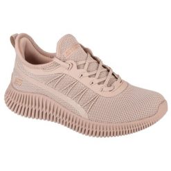 Buty sportowe Sneakersy damskie, Skechers Bobs Geo-New Aesthetics. Brązowe obuwie sportowe damskie Skechers, bez wzorów, bez zapięcia, trekkingowe, Skechers Sport. Za 259.99 zł.