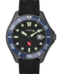 Zegarek Męski Timex DEEP WATER TIBURON AUTOMATIC. Czarne, analogowe zegarki męskie Timex, bez wzorów, ze stali. Za 1,297.00 zł.