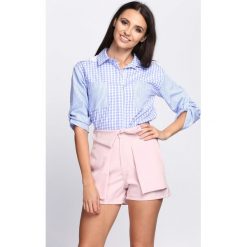 Niebieska Koszula Sitter. Niebieskie koszule damskie Born2be, s, bez wzorów, bez kołnierzyka, bez ramiączek. Za 29.99 zł.