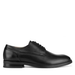 Półbuty GINO ROSSI. Czarne buty wizytowe męskie Gino Rossi, bez wzorów, bez obcasa, bez zapięcia. Za 349.99 zł.