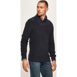 Jack & Jones - Sweter. Niebieskie swetry męskie Jack & Jones, l, bez wzorów, z bawełny, bez kołnierzyka, bez ramiączek. Za 259.90 zł.