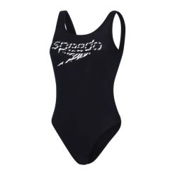 Strój kąpielowy jednoczęściowy damski Speedo Logo Deep U-Back. Czerwone stroje kąpielowe damskie Speedo, xs, bez wzorów. Za 89.99 zł.