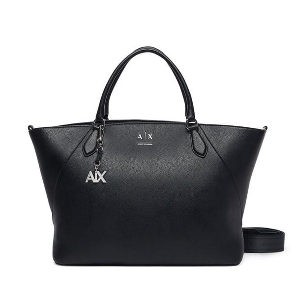 Torebka Armani Exchange. Czarne shopperki damskie Armani Exchange, bez wzorów, bez dodatków. Za 829.99 zł.