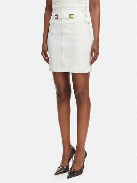 Elisabetta Franchi Spódnica mini GO-167-61E2-V320 Biały Regular Fit. Białe spódnice damskie Elisabetta Franchi, bez wzorów, z syntetyku, mini. Za 1,019.99 zł.