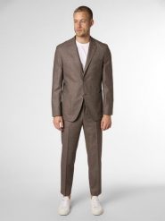BOSS garnitur Mężczyźni Slim Fit wełna ze strzyży brązowy, 50. Brązowe garnitury męskie Boss, m, z aplikacjami, z materiału, eleganckie. Za 2,999.95 zł.