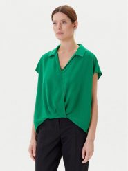 Calvin Klein Bluzka LV044C199G Zielony Regular Fit. Zielone bluzki damskie Calvin Klein, xs, bez wzorów, z syntetyku, bez kołnierzyka, bez ramiączek. Za 239.99 zł.