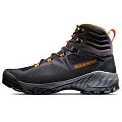Buty trekkingowe męskie Mammut Sapuen High Gtx. Brązowe trekkingi męskie Mammut, na zimę, z materiału, za kostkę, bez zapięcia. Za 844.10 zł.