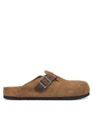 Birkenstock Klapki Boston 1030667 Brązowy. Brązowe klapki męskie Birkenstock, bez wzorów, ze skóry, bez zapięcia. Za 639.99 zł.