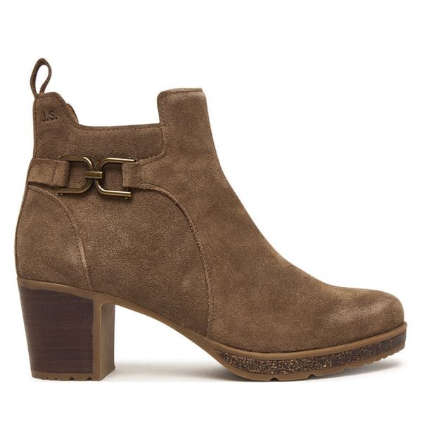 Botki Josef Seibel. Brązowe botki damskie Josef Seibel, bez wzorów, bez obcasa, na słupku, bez zapięcia. Za 509.99 zł.