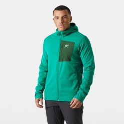Kurtka turystyczna Helly Hansen Versalite. Zielone kurtki męskie Helly Hansen, bez wzorów, sportowe, z kapturem. Za 434.50 zł.