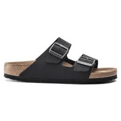 Klapki Birkenstock Arizona Bfbc. Czarne klapki męskie Birkenstock, bez wzorów, z gumy, bez zapięcia. Za 379.00 zł.