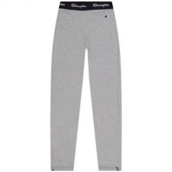 Spodnie treningowe damskie Champion Wmns Script Logo Waist Zip Detail Leggings. Szare spodnie dresowe damskie Champion, bez wzorów, z dresówki, casualowe. Za 175.00 zł.