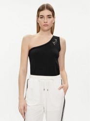 Liu Jo Top TA4270 JS003 Czarny Regular Fit. Czarne topy damskie Liu Jo, l, bez wzorów, z bawełny, bez kołnierzyka, bez ramiączek. Za 409.99 zł.