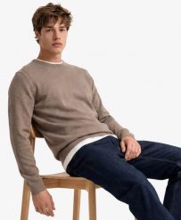 Superdry Essentials Cotton Jumper – Sweter z organicznej bawełny, krój relaxed. Brązowe swetry nierozpinane damskie Superdry, xl, bez wzorów, z bawełny, bez kołnierzyka, bez ramiączek. Za 320.05 zł.