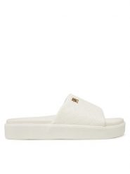 Tommy Hilfiger Klapki Platform Monogram Poolslide FW0FW08526 Biały. Białe klapki damskie Tommy Hilfiger, bez wzorów, ze skóry, bez obcasa, bez zapięcia. Za 199.99 zł.