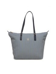 Tommy Hilfiger Torebka Poppy Summer Tote AW0AW17203 Granatowy. Niebieskie shopperki damskie Tommy Hilfiger, bez wzorów, z materiału, bez dodatków. Za 529.99 zł.
