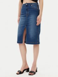 Silvian Heach Spódnica jeansowa Quofoy GPP25403LO Granatowy Regular Fit. Niebieskie spódnice damskie Silvian Heach, bez wzorów, z bawełny. Za 179.99 zł.