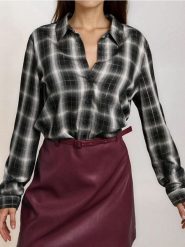 Koszula w kratę - wielobarwny. Koszule damskie Sinsay, l, bez wzorów, bez kołnierzyka, bez ramiączek. Za 49.99 zł.