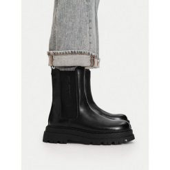 Sztyblety G-Star. Czarne botki damskie G-Star, bez wzorów, retro, bez obcasa, na płaskiej podeszwie, bez zapięcia. Za 269.99 zł.