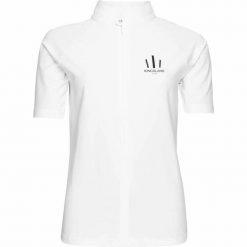 Damska koszulka konkursowa Kingsland Jannie. Białe bluzki damskie KINGSLAND, bez wzorów, sportowe, bez kołnierzyka, bez ramiączek. Za 445.50 zł.