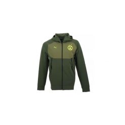 Kurtka dresowa Borussia Dortmund Tech. Zielone kurtki sportowe męskie Puma, l, bez wzorów, z dresówki, bez kaptura, na fitness i siłownię. Za 356.45 zł.