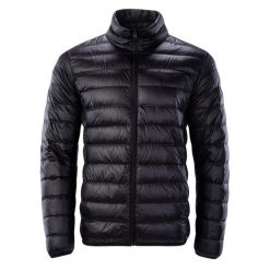 Kurtka puchowa Iguana Blanco. Czarne kurtki sportowe męskie IGUANA, bez wzorów, z puchu, bez kaptura, trekkingowe. Za 578.41 zł.