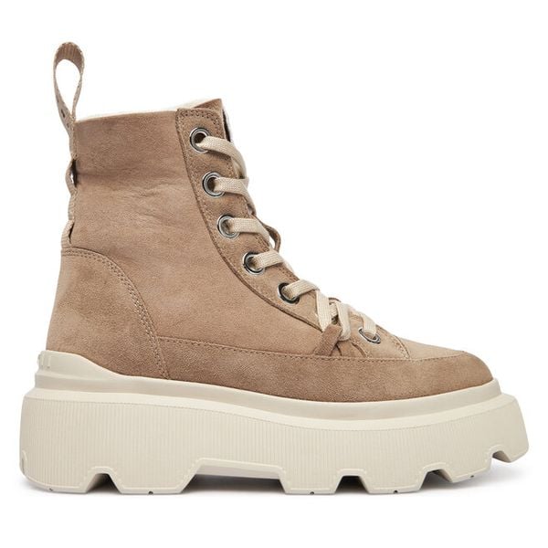 Trzewiki Inuikii. Brązowe botki damskie Inuikii, bez wzorów, bez obcasa, na płaskiej podeszwie, bez zapięcia. Za 1,099.00 zł.