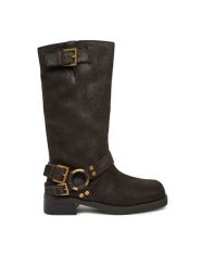 MICHAEL Michael Kors Oficerki 40F4CBFB9L Brązowy. Brązowe kozaki damskie MICHAEL Michael Kors, bez wzorów, ze skóry, bez obcasa, na płaskiej podeszwie, bez zapięcia. Za 1,779.00 zł.